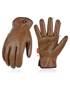 Guantes de Trabajo Vgo de Cuero Marrón Talla L Resistentes