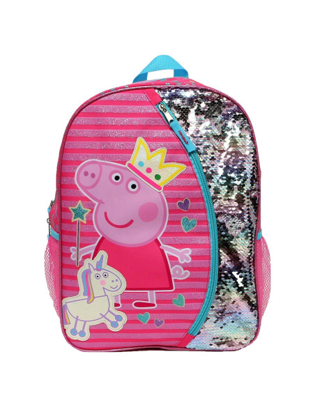 Mochila Peppa Pig 16" para Niñas con Lentejuelas Invertibles Mochila Peppa Pig 16" para Niñas con Lentejuelas Invertibles