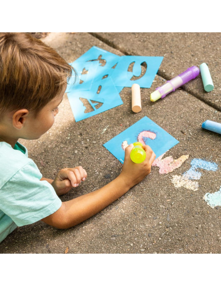 Set de Tiza Creativa Sunny Days - 10 Colores y 35 Plantillas Set de Tiza Creativa Sunny Days - 10 Colores y 35 Plantillas