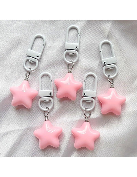 10 Llavero Estrella Gorda Kawaii Rosa y Amarillo Accesorios 10 Llavero Estrella Gorda Kawaii Rosa y Amarillo Accesorios
