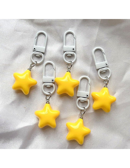 10 Llavero Estrella Gorda Kawaii Rosa y Amarillo Accesorios 10 Llavero Estrella Gorda Kawaii Rosa y Amarillo Accesorios