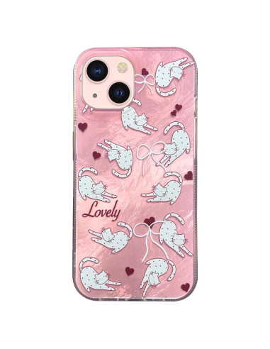 Funda KIOMY Gato Rosa para iPhone 14/13, TPU a Prueba de Golpes