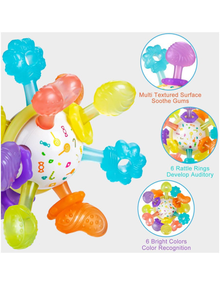 Juguete Sensorial Tohibee para Bebés 0-12 Meses Multicolor Juguete Sensorial Tohibee para Bebés 0-12 Meses Multicolor