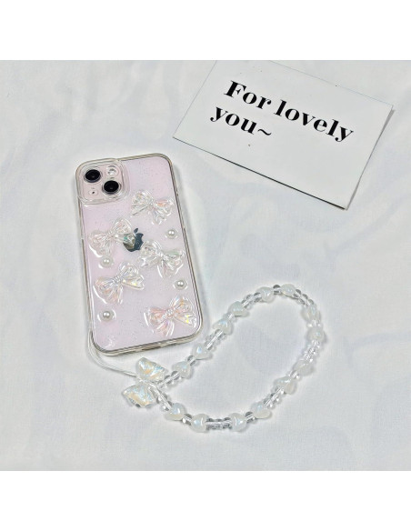 Funda Protectora Ownest para iPhone 11 con Lazos 3D y Cadena Funda Protectora Ownest para iPhone 11 con Lazos 3D y Cadena