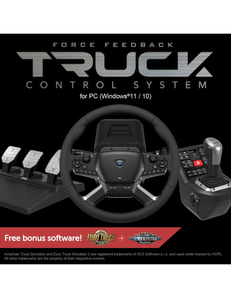 Sistema de Control de Camiones HORI para Windows 11/10 con Volante 40 cm Sistema de Control de Camiones HORI para Windows 11/10 con Volante 40 cm