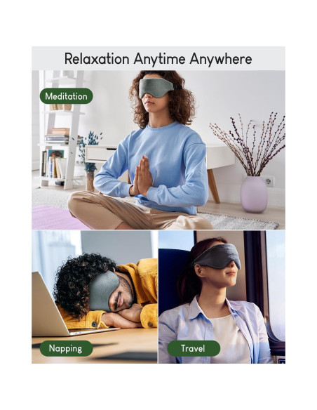 Máscara de Ojos con Peso Sivio Gris Reversible para Dormir