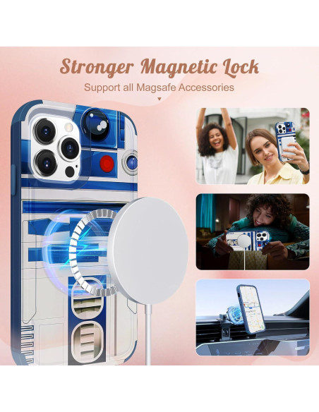 Funda Protectora Magnética LISEVO para iPhone 15 Pro Max Azul Funda Protectora Magnética LISEVO para iPhone 15 Pro Max Azul