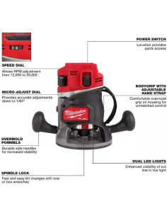 Router Inalámbrico Milwaukee M18 18V 2.25 HP Sin Escobillas 2
