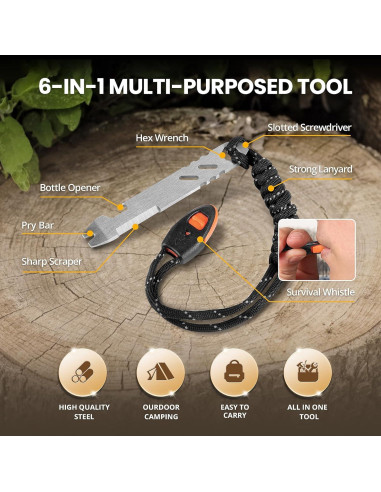 Kit de Supervivencia ITOKEY con Varilla de Ferro 9.8 cm