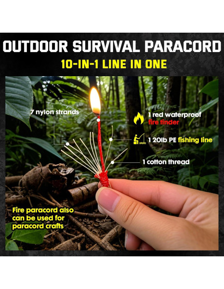 Cuerda Paracord de Supervivencia KOKKOYA 31.39m Nylon 4mm Cuerda Paracord de Supervivencia KOKKOYA 31.39m Nylon 4mm
