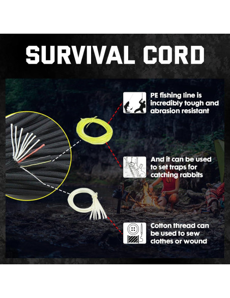 Cuerda Paracord de Supervivencia KOKKOYA 31.39m Nylon 4mm Cuerda Paracord de Supervivencia KOKKOYA 31.39m Nylon 4mm