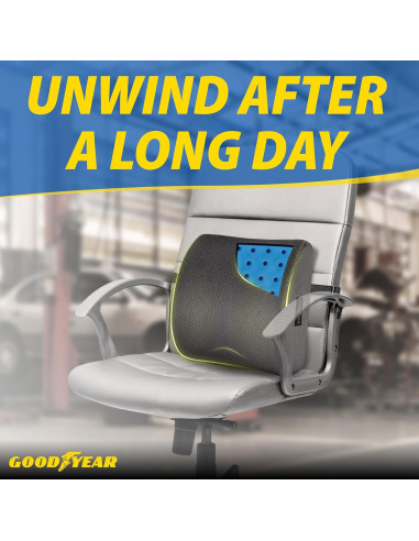 Cojín Lumbar Goodyear GY1003 Espuma Viscoelástica 34x36 cm
