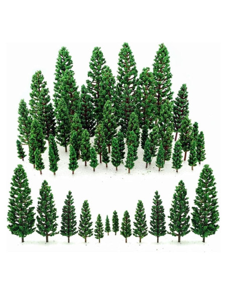 44 Piezas Mini Árboles de Pino Plástico para Diorama 15 cm 44 Piezas Mini Árboles de Pino Plástico para Diorama 15 cm