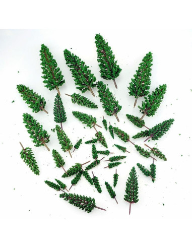 44 Piezas Mini Árboles de Pino Plástico para Diorama 15 cm
