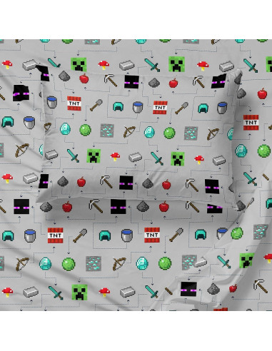 Juego de Sábanas Completo Jay Franco Minecraft 4 Piezas