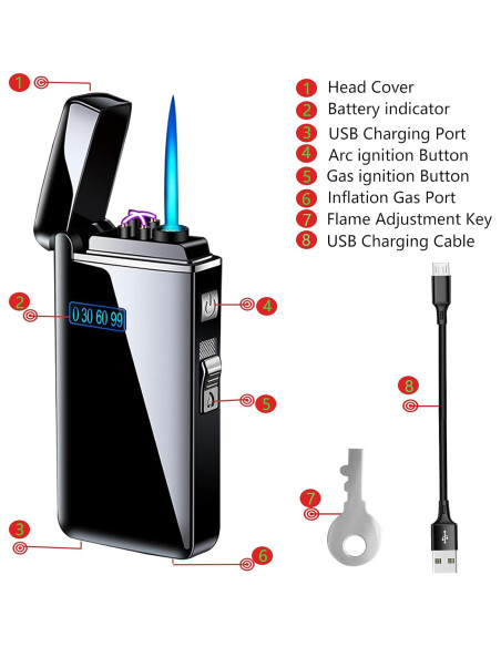 Encendedor Electrónico 2 en 1 ZOIPPDMS Jet Plasma USB Encendedor Electrónico 2 en 1 ZOIPPDMS Jet Plasma USB