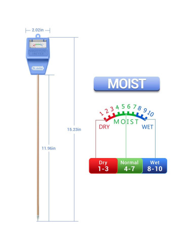 Medidor de Humedad del Suelo Dr.meter S10Plus Azul