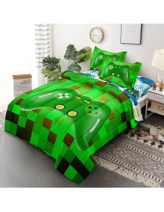Juego de Ropa de Cama Gamer Twin Leaflin 5 Piezas Azul 2