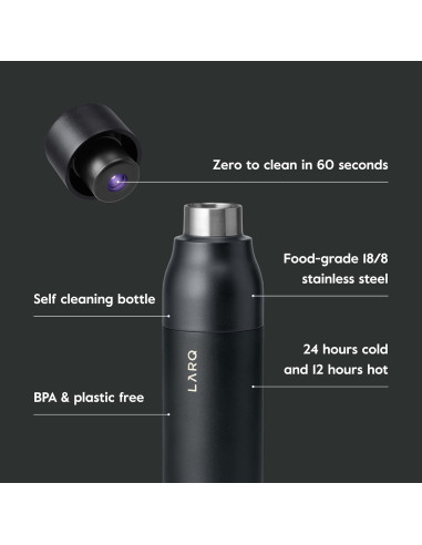 Conjunto LARQ Clean AF - Botellas de Agua 500ml Autolimpiante y Filtrada