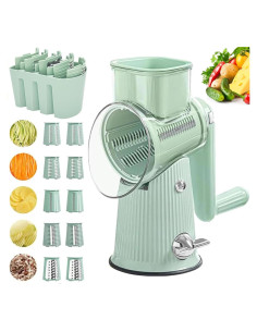 Rallador Rotatorio 5 en 1 AYUBOC Verde Menta Acero Inoxidable