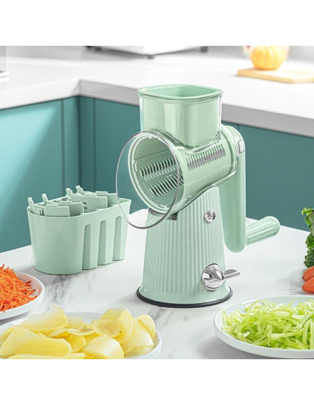 Rallador Rotatorio 5 en 1 AYUBOC Verde Menta Acero Inoxidable Rallador Rotatorio 5 en 1 AYUBOC Verde Menta Acero Inoxidable