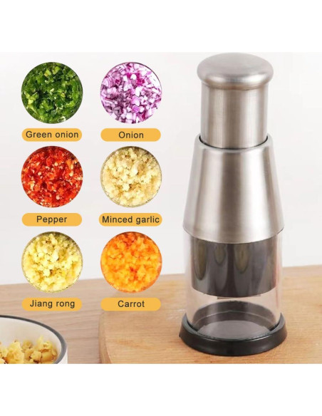 Picador Manual de Alimentos Kakalote, Acero Inoxidable 16cm Picador Manual de Alimentos Kakalote, Acero Inoxidable 16cm