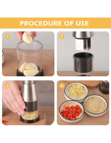 Picador Manual de Alimentos Kakalote, Acero Inoxidable 16cm