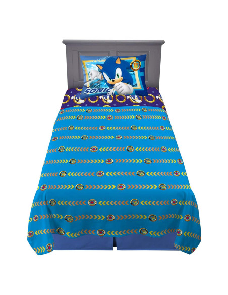 Conjunto de Sábanas Microfibra Franco Kids Individual Sonic Conjunto de Sábanas Microfibra Franco Kids Individual Sonic