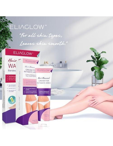 Tiras de Cera Corporal ELIAGLOW 60 Unidades Doble Cara