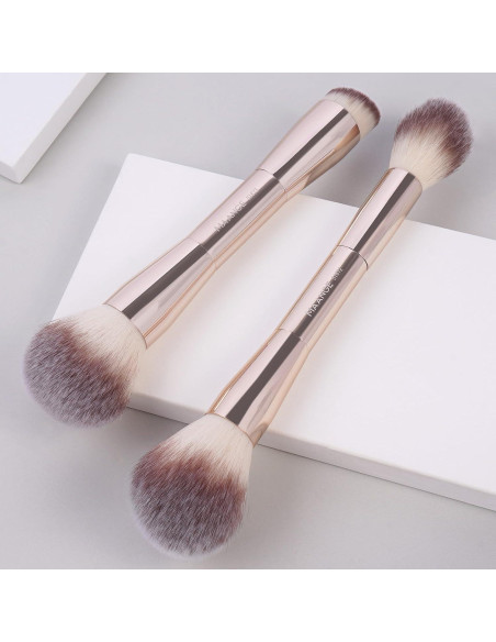 Pinceles de Maquillaje Doble Cara MAANGE Oro 2 Piezas Pinceles de Maquillaje Doble Cara MAANGE Oro 2 Piezas