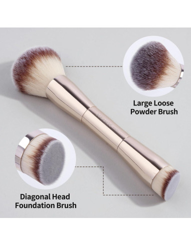 Pinceles de Maquillaje Doble Cara MAANGE Oro 2 Piezas