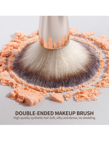Pinceles de Maquillaje Doble Cara MAANGE Oro 2 Piezas