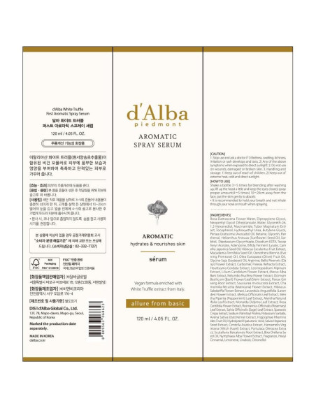 Serum en Spray Aromático d'Alba Piedmont 120 ml Hidratante Serum en Spray Aromático d'Alba Piedmont 120 ml Hidratante