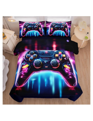 Juego de Edredón Twin 5PCS Helloosuu Gamer - Ropa de Cama
