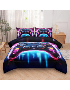 Juego de Edredón Twin 5PCS Helloosuu Gamer - Ropa de Cama 2