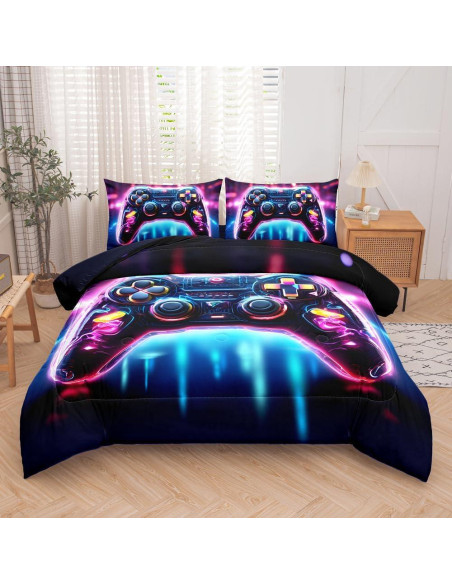Juego de Edredón Twin 5PCS Helloosuu Gamer - Ropa de Cama Juego de Edredón Twin 5PCS Helloosuu Gamer - Ropa de Cama