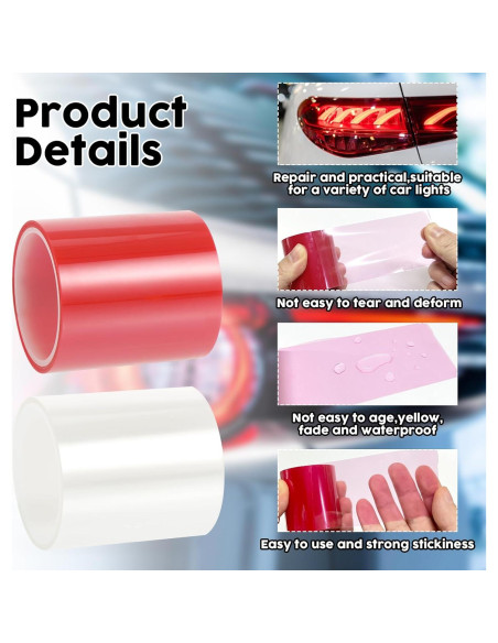 4 Rollos de Cinta Adhesiva para Luces Traseras YEXEXINM 4 Rollos de Cinta Adhesiva para Luces Traseras YEXEXINM