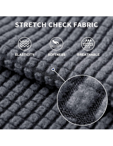 Funda de Sofá Ajustable SUBRTEX 5 Piezas Mediana Gris