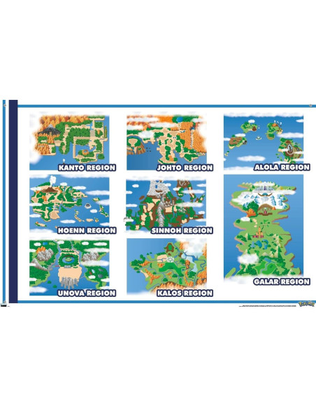 Póster de Mapa de Cuadrícula Pokémon Trends 56.6x86.4cm con Chinchetas Póster de Mapa de Cuadrícula Pokémon Trends 56.6x86.4cm con Chinchetas