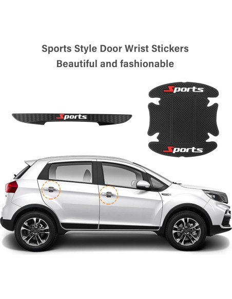 4 Protectores de Puerta y Manija de Coche Stacool Negro 4 Protectores de Puerta y Manija de Coche Stacool Negro