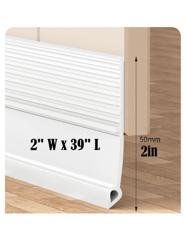 Barrera de Corrientes de Aire CozyCove 99 cm Blanco - Sellado Eficiente