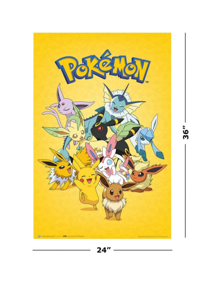 Póster Evolución de Eevee Pokémon 61x91 cm Papel Póster Evolución de Eevee Pokémon 61x91 cm Papel