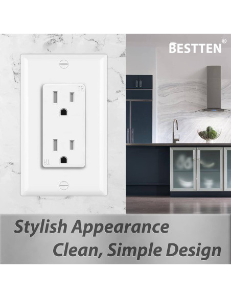 Receptáculos Eléctricos Decorativos BESTTEN 15A 20 Piezas Receptáculos Eléctricos Decorativos BESTTEN 15A 20 Piezas