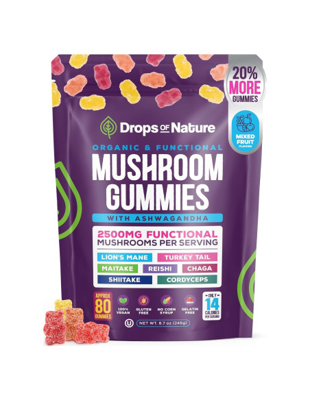 Gomitas Orgánicas de Ashwagandha y Hongos Medicinales 191g Gomitas Orgánicas de Ashwagandha y Hongos Medicinales 191g