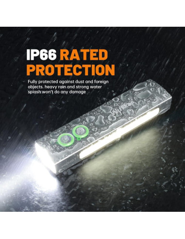 Linterna Wurkkos HD01 Plata 1200 lúmenes recargable EDC