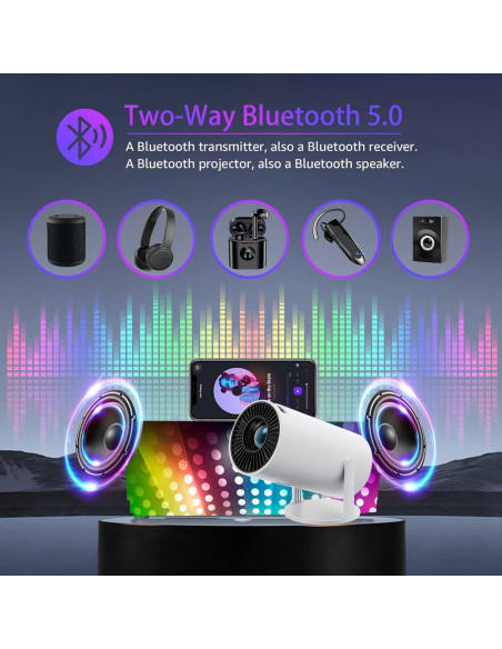 Proyector portátil Amovfilm HY300 4K 1080P WiFi 6 Bluetooth Proyector portátil Amovfilm HY300 4K 1080P WiFi 6 Bluetooth