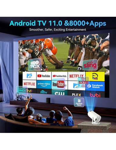 Proyector portátil Amovfilm HY300 4K 1080P WiFi 6 Bluetooth