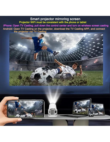 Proyector portátil Amovfilm HY300 4K 1080P WiFi 6 Bluetooth
