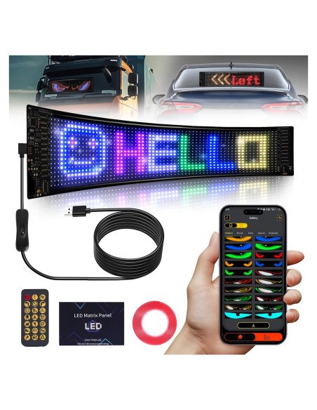 Cartel LED Programable Eachbid 59.4x11.9 cm USB Control APP Cartel LED Programable Eachbid 59.4x11.9 cm USB Control APP