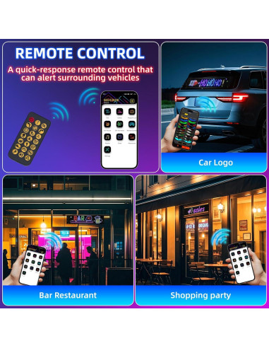 Cartel LED Programable Eachbid 59.4x11.9 cm USB Control APP